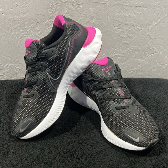 🔥🔥NIKE Renew Run Running Shoes Sneakers Black/Hot Pink Women Sz 11 - PERFECT - Picture 6 of 13